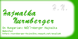 hajnalka nurnberger business card